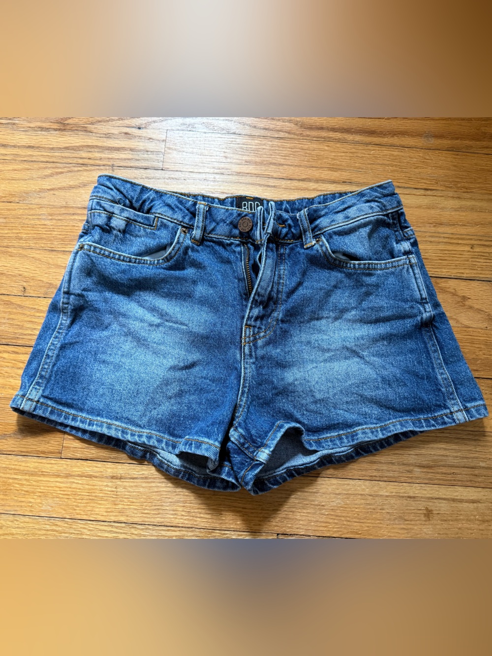 BDG Washed Blue Denim High-Rise Shorts
